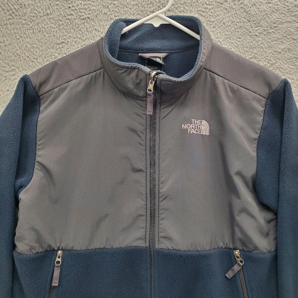 Columbia Fleece Jacket Boys Size XL Zip Up Blue Gray Polartec